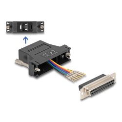 DeLOCK 67097 changeur de genre de câble D-Sub 25 RJ12 Noir