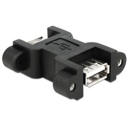 Delock Adapter USB 2.0 Typ A Buchse USB Typ A Buchse mit Schraubanschluss