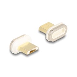 DeLOCK 66575 changeur de genre de câble magnet USB Micro-B Or, Blanc
