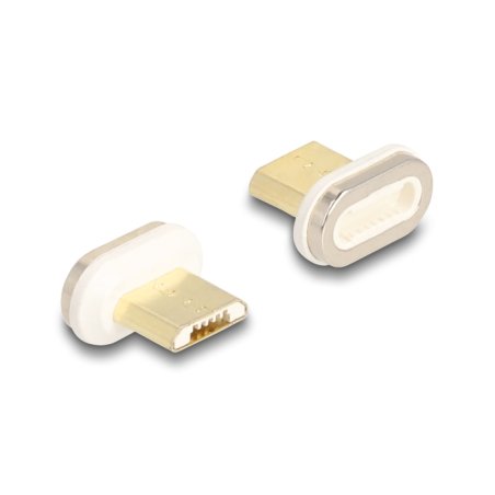 DeLOCK 66575 changeur de genre de câble magnet USB Micro-B Or, Blanc