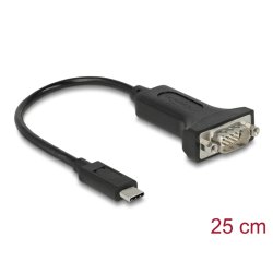 DeLOCK 64307 serial cable Black 0.25 m USB Type-C RS-232