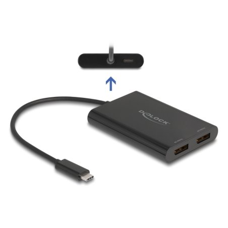 Delock Adapter USB Type-C™ zu 2 x DisplayPort 4K 60 Hz mit DisplayLink® Grafik und USB PD