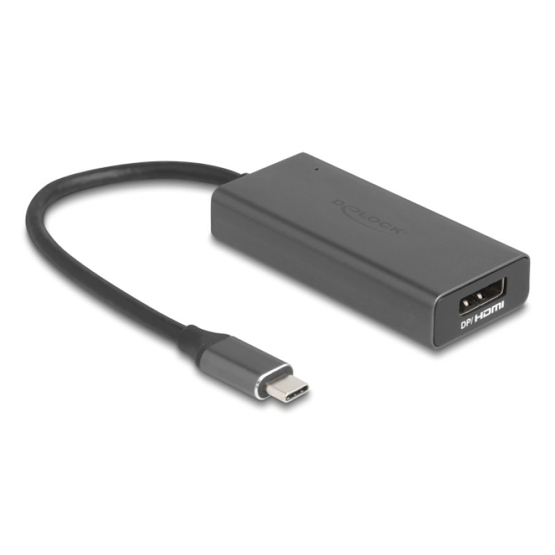 DeLOCK 64316 video cable adapter 0.15 m USB Type-C HDMI DisplayPort Grey