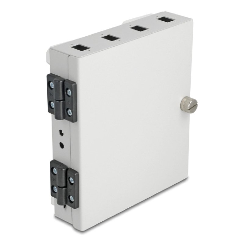 DeLOCK Fiber Optic Wall Box for 4 x SC Simplex or LC Duplex adapters metal housing