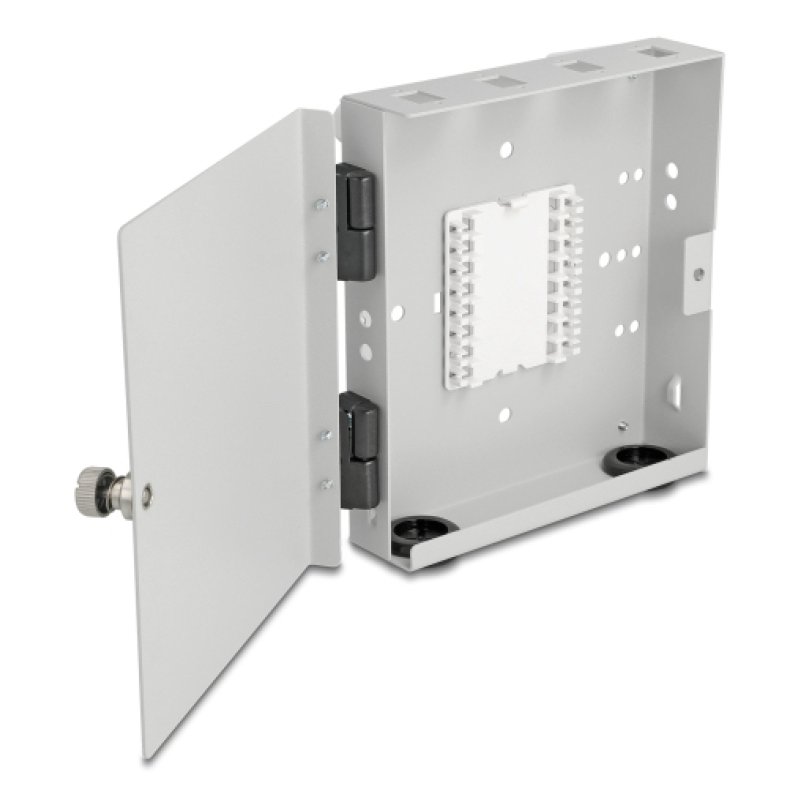 DeLOCK Fiber Optic Wall Box for 4 x SC Simplex or LC Duplex adapters metal housing