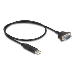 Delock USB RS-232 Adapter USB 2.0 zu D-Sub 9 Stecker mit Muttern kompaktem seriellen Steckergehäuse 50 cm