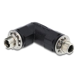 DeLOCK DC Barrel Jack Adapter DC 5.5 x 2.5 mm female to female with thread angled 90°