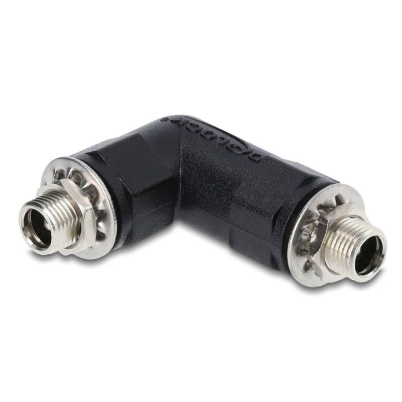 DeLOCK DC Barrel Jack Adapter DC 5.5 x 2.5 mm female to female with thread angled 90°