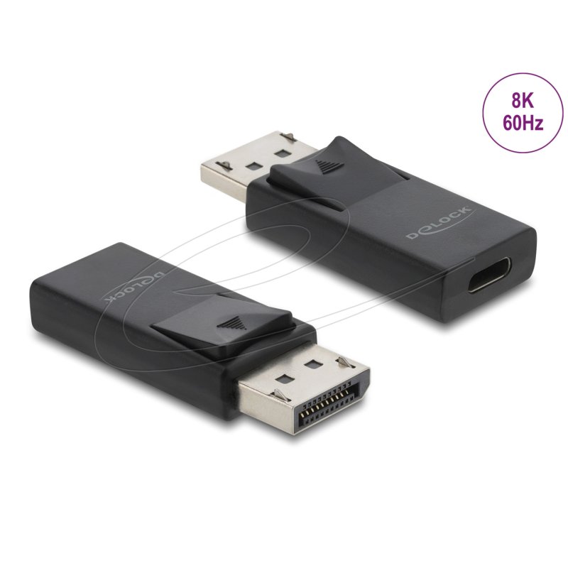 DeLOCK 61078 cable gender changer USB Type-C DisplayPort Black