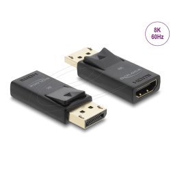 DeLOCK 61084 changeur de genre de câble DisplayPort HDMI Noir