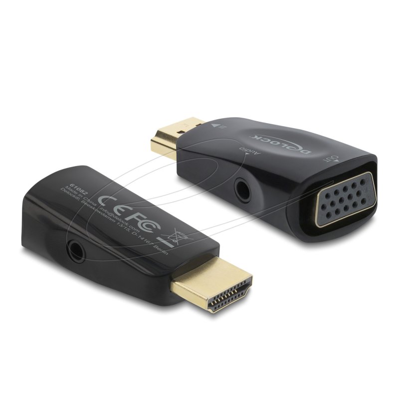 DeLOCK 61082 cable gender changer HDMI VGA Black