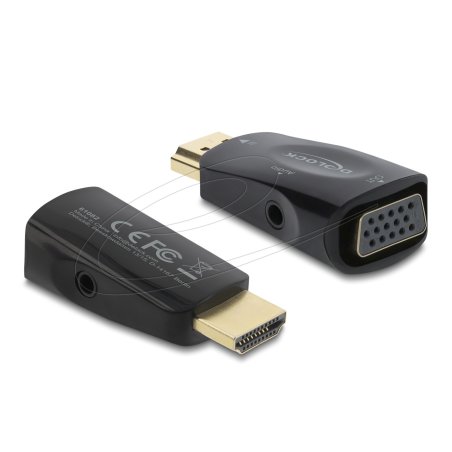 DeLOCK 61082 changeur de genre de câble HDMI VGA Noir
