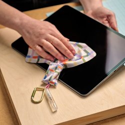 Kikkerland - Inkerie On-the-Go Lens & Screen Cleaning Kit - 2.75 x 0.5 inches (closed), microfiber cloth expands to