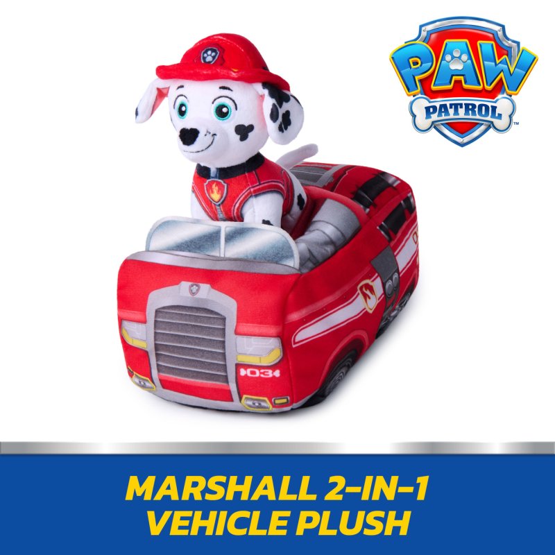 Paw Patrol - 2-in-1 Vehicle Plush w/Marshall 15 cm (6075429)