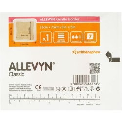 Allevyn Gentle Foam Border Dressing Pads 10 Pieces 7.5x7.5cm/3in.x3in
