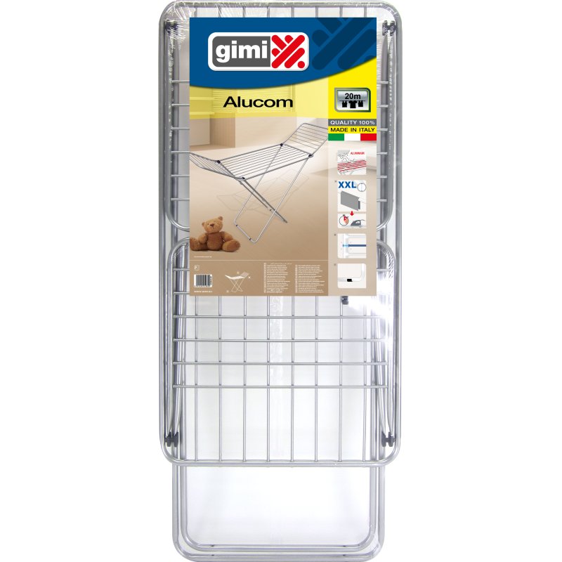 Gimi Alucom Séchoir à linge avec ailes repliables Argent