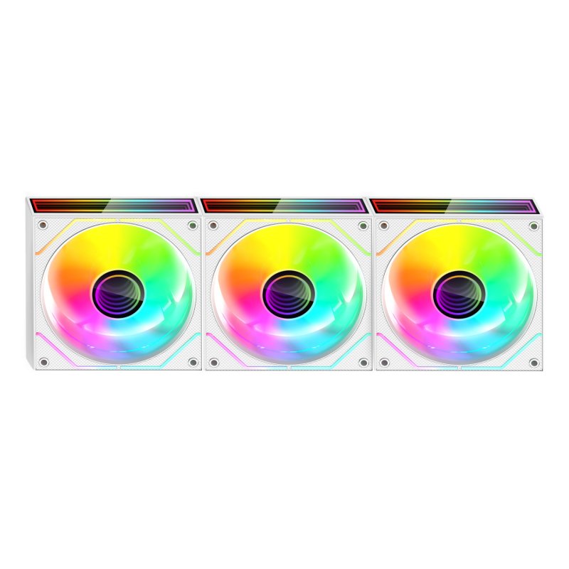 Lot de 3 Ventilateurs boitier Mars Gaming MF-3DPROKIT - 12cm (Blanc)