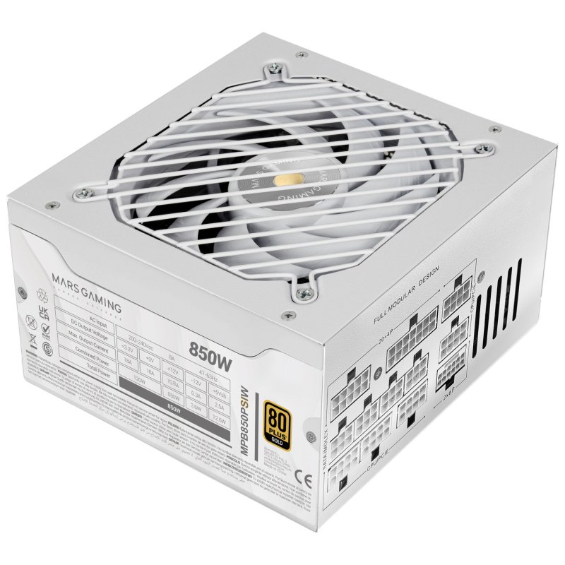 Mars Gaming MPB850PSIW unité d'alimentation d'énergie 850 W 24-pin ATX ATX Blanc