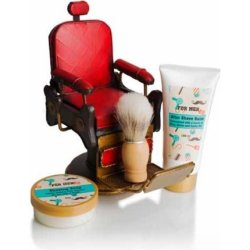 Vintage Barber Chair Shaving Gift For Men Set Aftershave Balm 150ml Soap 50g Shaving Brush