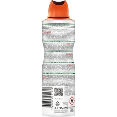 L'Oreal Paris Men Expert Clinical Ultra 96h Antiperspirant Spray 150ml