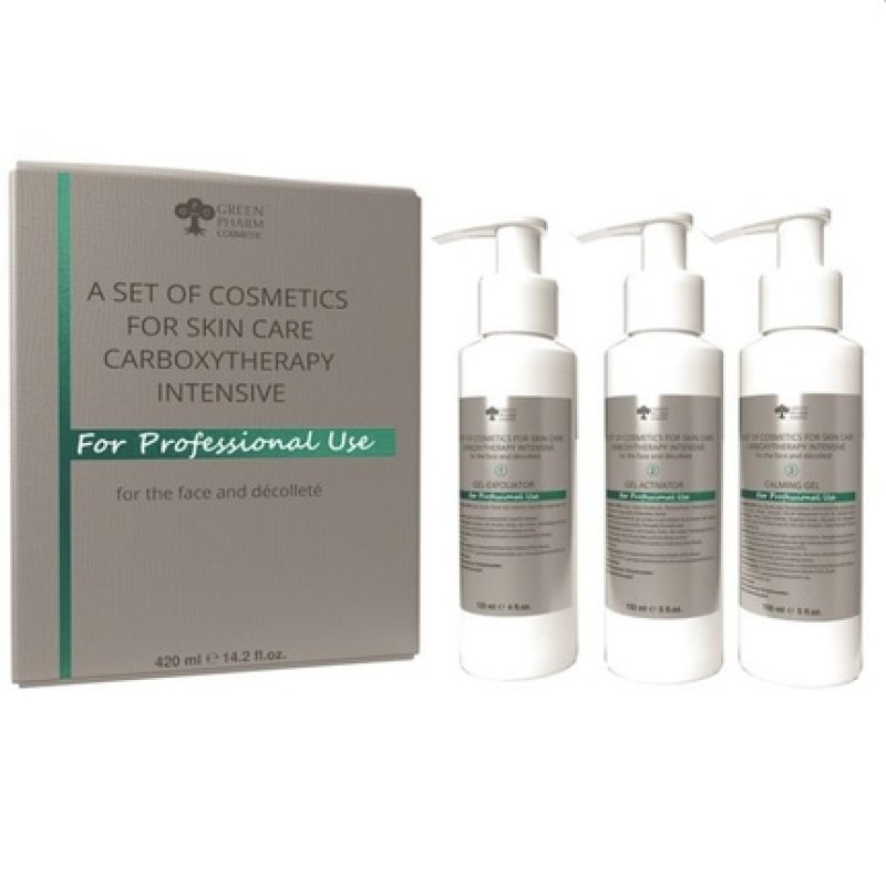 Green Pharm Cosmetics Carboxytherapy Intensive Peeling For Face Set 120ml Peeling 150ml Activator 150ml Soothing Gel