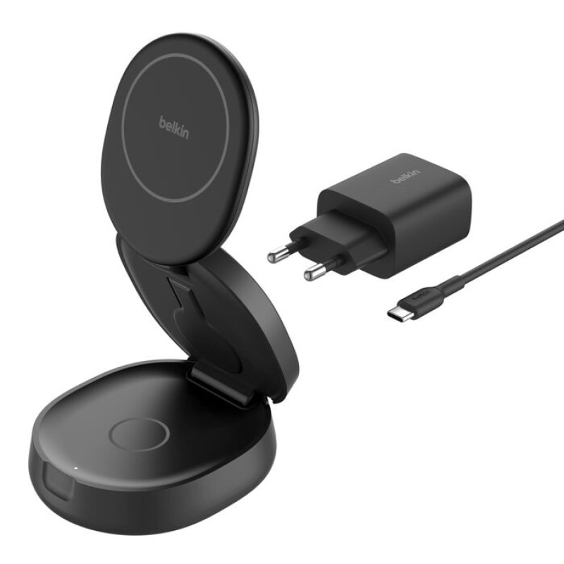 Belkin WIZ034KQBK mobile device charger Headset, Smartphone, Smartwatch Black USB Wireless charging Fast charging Indoor