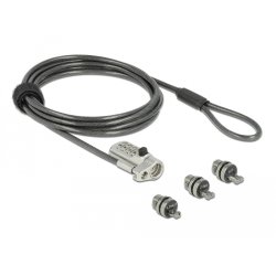 Navilock 20677 câble antivol Noir, Argent 2 m