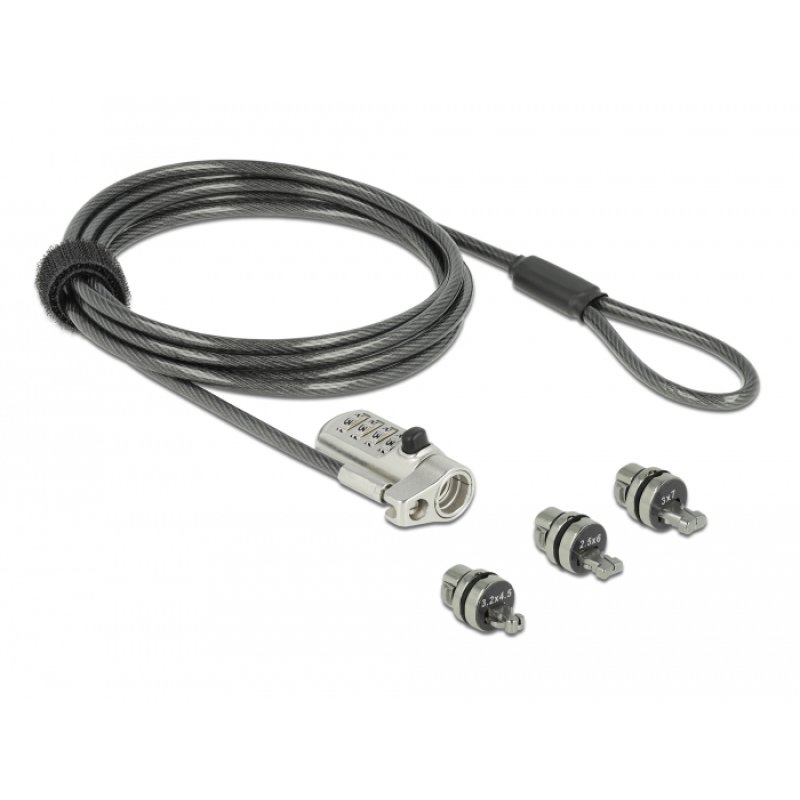 Navilock 20677 cable lock Black, Silver 2 m