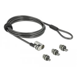 Navilock Notebook Sicherungskabel mit 3 Verriegelungskpfen fr Kensington, Noble Wedge und Nano Slot