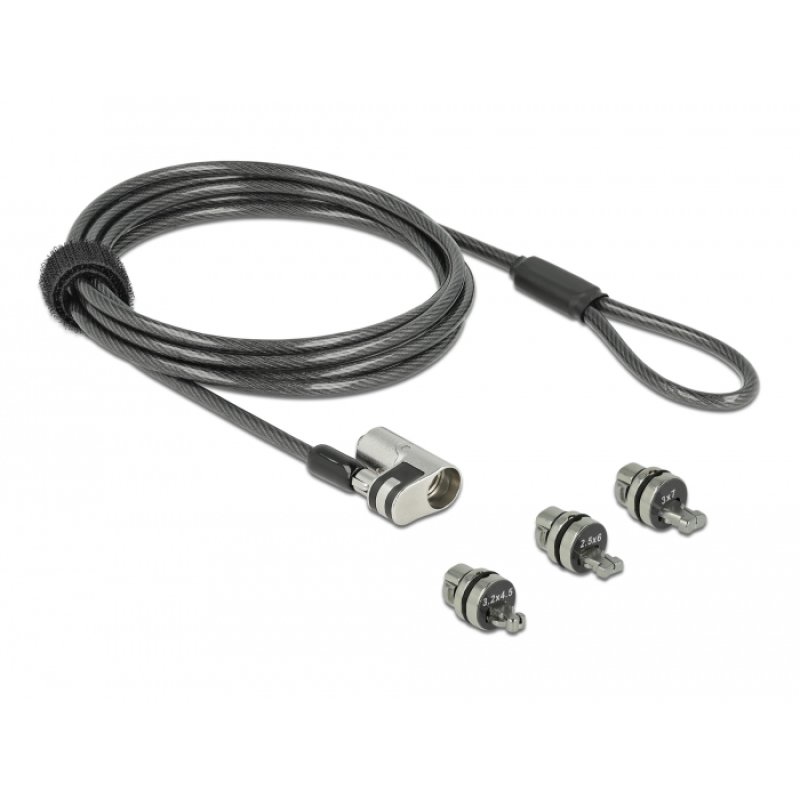 Navilock 20676 câble antivol Noir, Argent 2 m