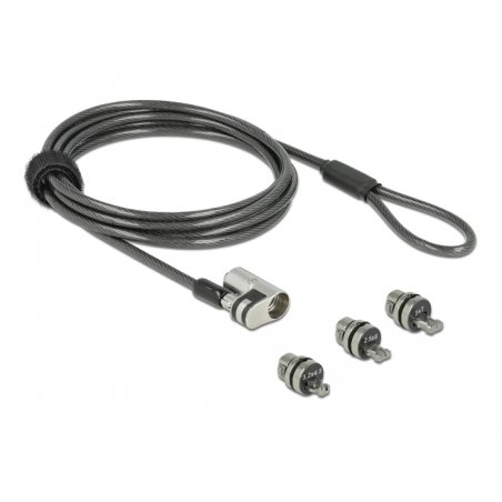 Navilock Notebook Sicherungskabel mit 3 Verriegelungskpfen fr Kensington, Noble Wedge und Nano Slot