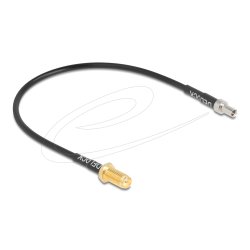 Delock Antennenkabel RP-SMA Buchse zum Einbau zu TS-9 Stecker RG-174 20 cm
