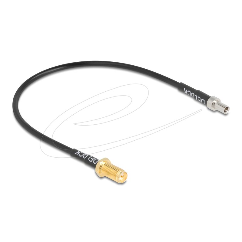 DeLOCK 90919 câble coaxial RG-174 20 m RP-SMA TS9 Noir