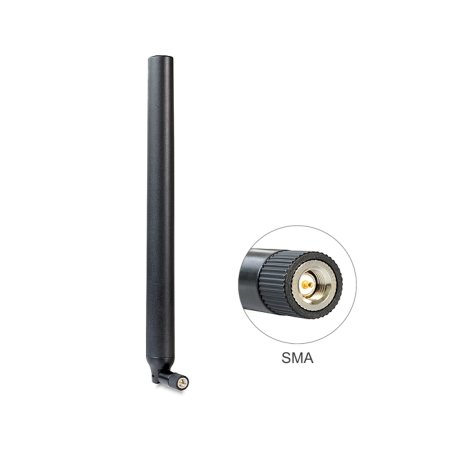 Delock LTE Antenne SMA Stecker 0,1 - 4,5 dBi omnidirektional mit Kippgelenk schwarz