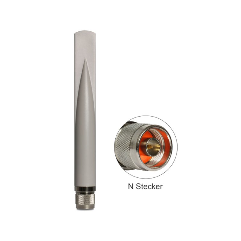 Delock WLAN 802.11 b/g/n Antenne N Stecker 5 dBi omnidirektional starr outdoor weiß