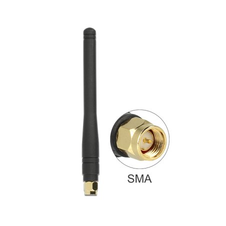 Delock ISM 433 MHz Antenne SMA 2,5 dBi omnidirektional flexibel schwarz