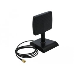 DeLOCK Antenne RP-SMA mâle 4 - 6 dBi WLAN WiFi 6 directionnelle avec base magnétique et connexion inclinable