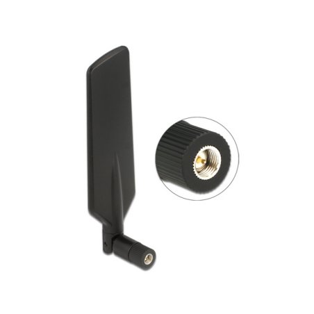Delock LTE Antenne SMA Stecker 0,5 - 3 dBi omnidirektional drehbar mit Kippgelenk schwarz