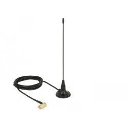 Delock 480 MHz Antenne SMA Stecker 90° 2,5 dBi starr omnidirektional mit magnetischem Standfuß und Anschlusskabel