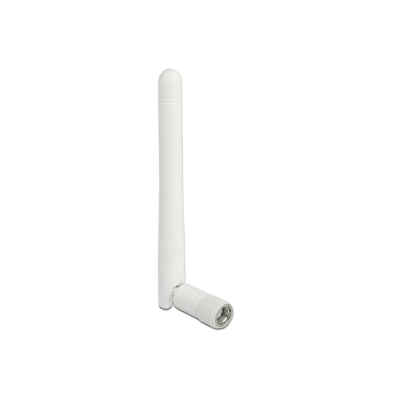 DeLOCK Antenne WLAN 802.11 b/g/n RP-SMA mâle 2 dBi omnidirectionnelle avec jonction inclinable blanc