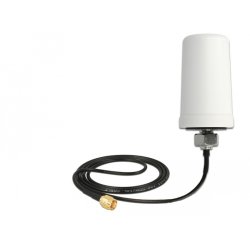 Delock WLAN 802.11 ac/a/h/b/g/n Antenne SMA Stecker 1,4 - 3,0 dBi omnidirektional mit Anschlusskabel ULA100 1 m weiß
