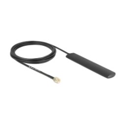 Delock WiFi 5,8 GHz Antenne RP-SMA Stecker 3 dBi omnidirektional mit Anschlusskabel RG-174 3 m schwarz Klebemontage