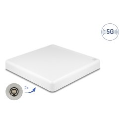 DeLOCK 5G LTE MIMO Antenna 2 x N jack 2.7 - 9.0 dBi directional wall and pole mounting outdoor white