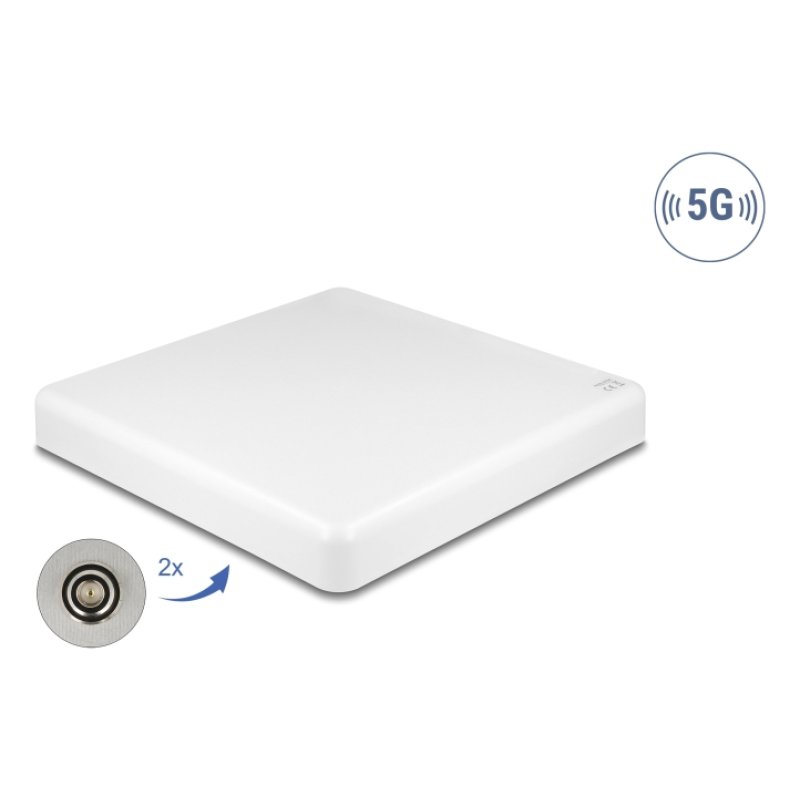 DeLOCK 5G LTE MIMO Antenna 2 x N jack 2.7 - 9.0 dBi directional wall and pole mounting outdoor white