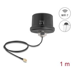 DeLOCK WiFi 7 Antenna RP-SMA plug 3.1 - 3.5 dBi omnidirectional with connection cable ULA100 1 m roof mounting outdoor