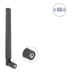 DeLOCK 5G 3.4 - 5.0 GHz Antenna SMA plug 4.7 dBi omnidirectional with tilt joint black