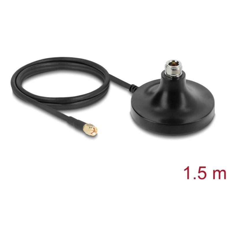 DeLOCK Antenna Magnetic Base 1 x N jack to 1 x SMA plug ULA100 1.5 m outdoor black