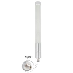 Delock 4G / WiFi 2,4 GHz Antenne N Buchse 3 dBi 33,3 cm omnidirektional starr Wand- und Mastmontage outdoor weiß