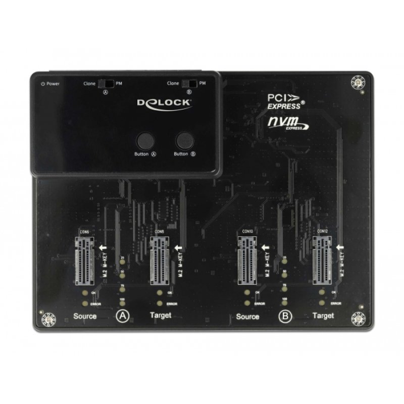 DeLOCK M.2 Docking Station for 4 x M.2 NVMe PCIe SSD with Clone function