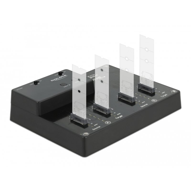 DeLOCK Station d’accueil M.2 pour 4 x SSD M.2 NVMe PCIe avec fonction de clonage
